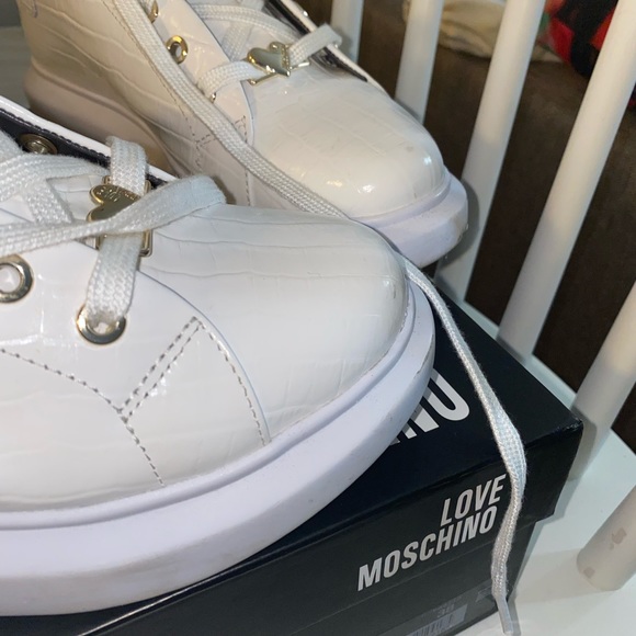 Love Moschino womens embossed leather heart patch chunky trainer size 38 - Picture 14 of 16